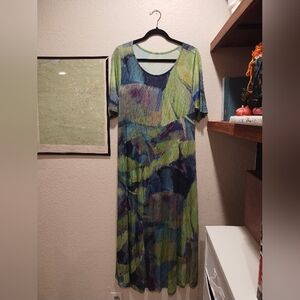 Soft Surroundings Blue And Green Maxi Dress - Women's Size Large